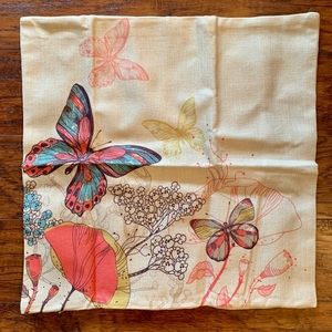 Summer/Spring 18x18 pillowcase with butterflies
